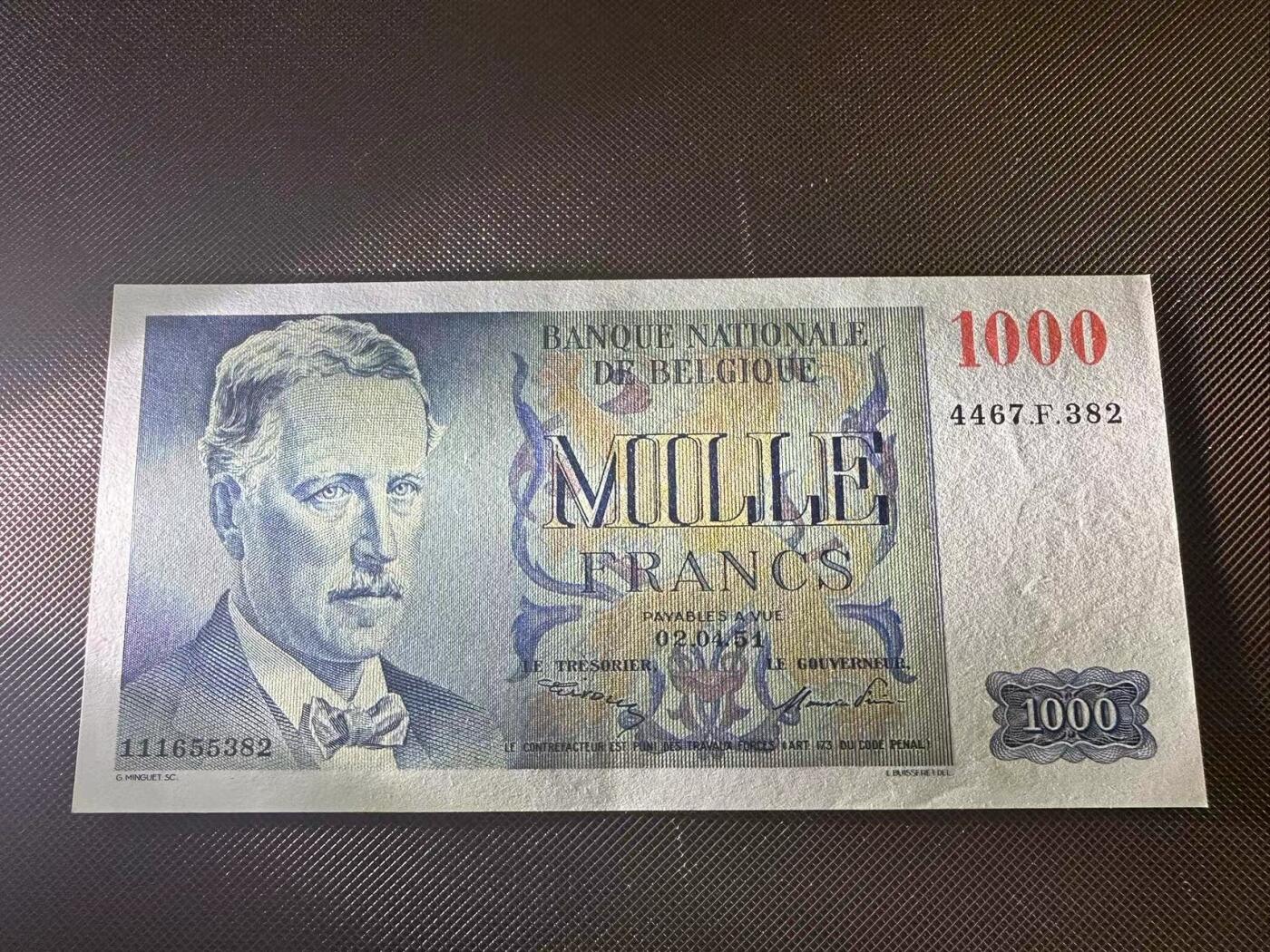 喜羊羊钱币收藏2025第9期(普品场) 比利时1951年 1000 unc