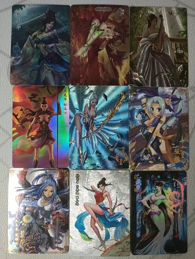 花开卡拍第35期（8月24号周日截拍，品控勿拍!!!拍品不寄存，运费5元，自制卡难免瑕疵，可能存在轻微撞角爆边等出厂瑕疵，品控介意勿拍！） - 古风美女1 散卡9张