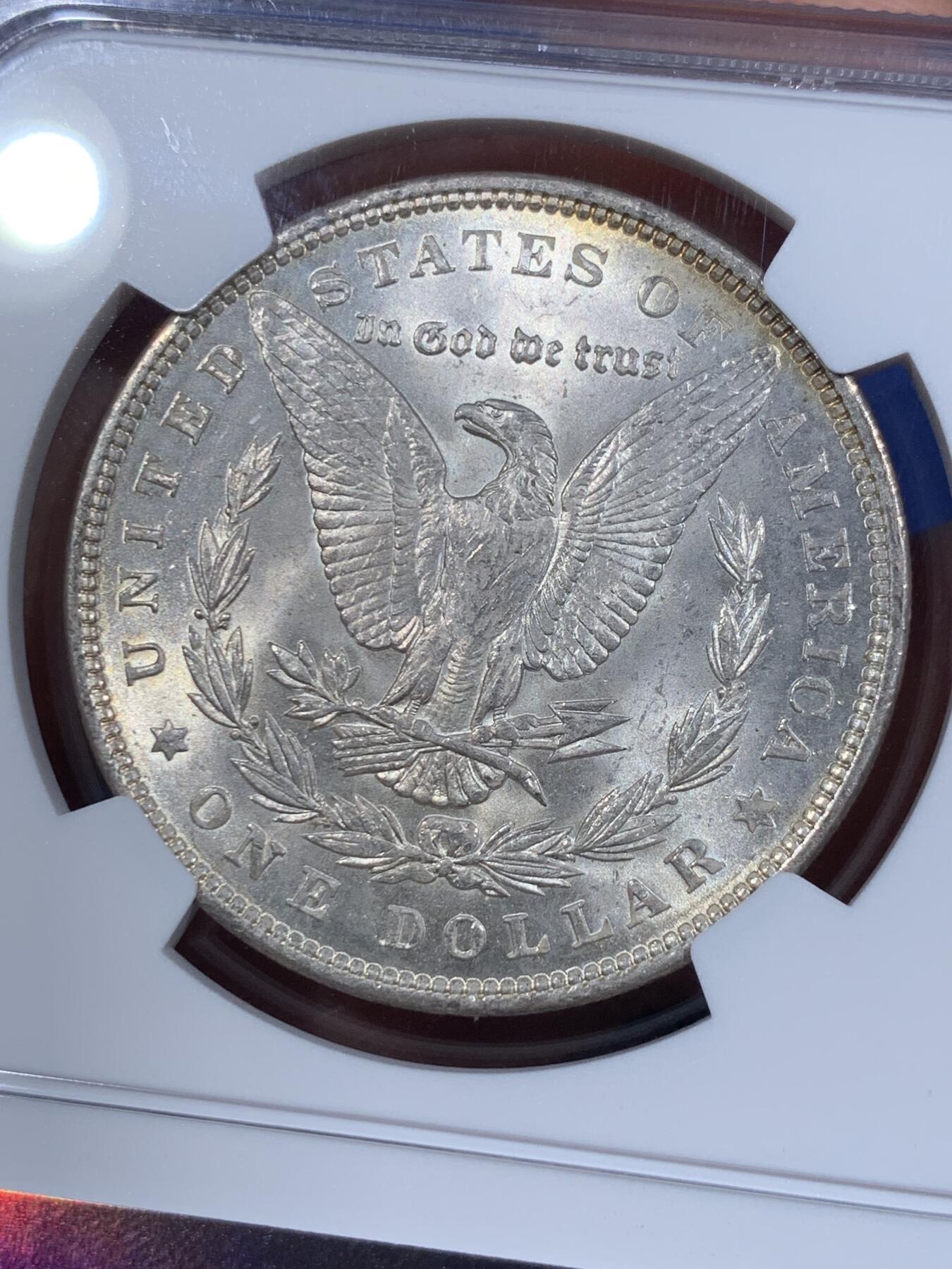 《竞宝斋》第411场 周日，周一，周二，3场连拍 （全场包邮） NGC MS64 美国 1889 摩根 一美元 银币 卷拆品 上n日常低评