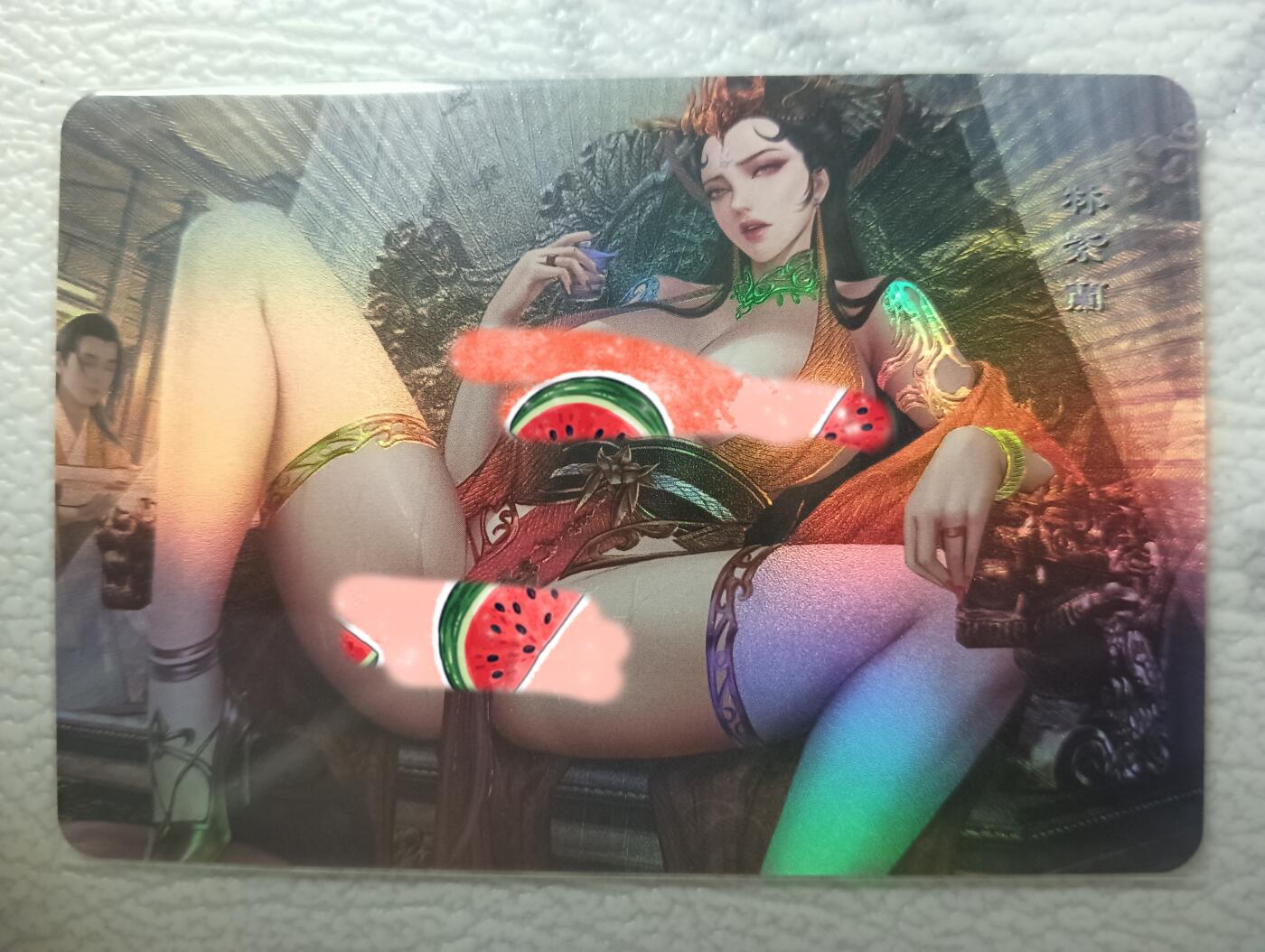 花开卡拍第35期（8月24号周日截拍，品控勿拍!!!拍品不寄存，运费5元，自制卡难免瑕疵，可能存在轻微撞角爆边等出厂瑕疵，品控介意勿拍！） 1. 嘎嘎鸭 林紫蘭 彩闪单卡