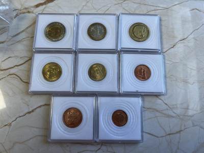 第172期拍卖【长期征集拍品】 - 冰岛2004年8枚纪念币（2欧，1欧，50分，20分，10分，5分，2分，1分）