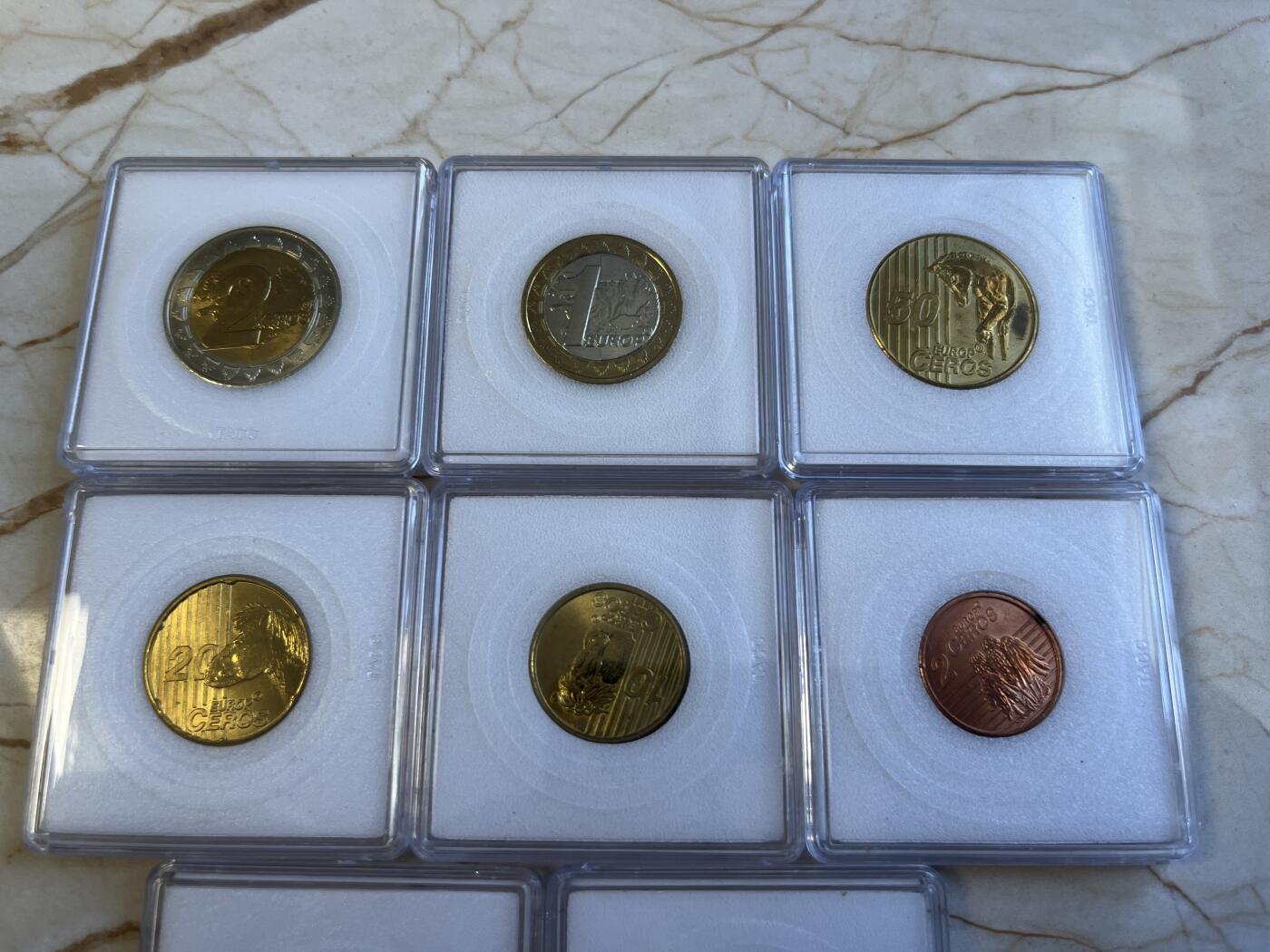 第172期拍卖【长期征集拍品】 冰岛2004年8枚纪念币（2欧，1欧，50分，20分，10分，5分，2分，1分）