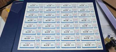 票证拍场，都是整版或者联票 - 浙江省棉花票，1976年发行，整版32枚