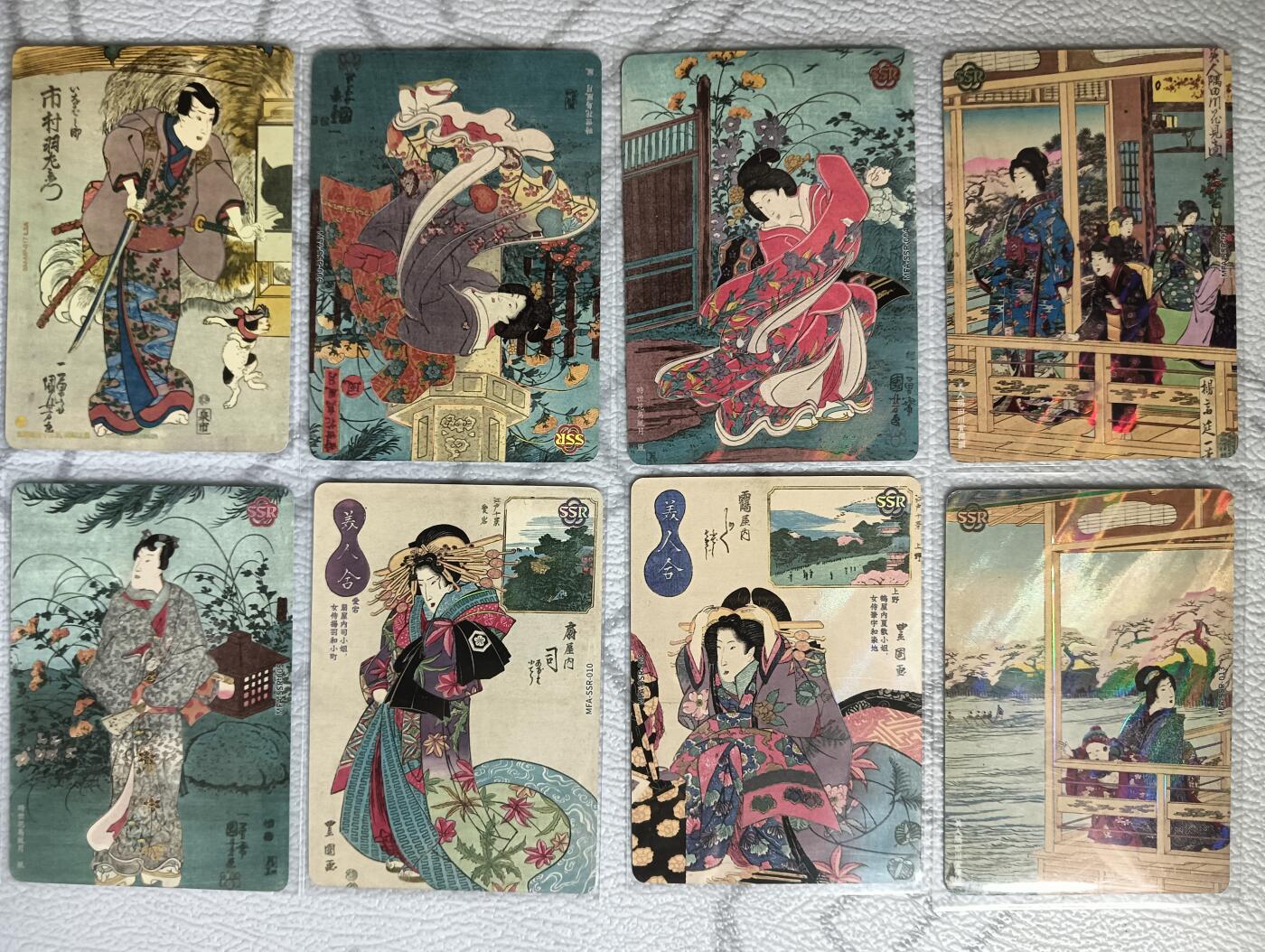花开卡拍第35期（8月24号周日截拍，品控勿拍!!!拍品不寄存，运费5元，自制卡难免瑕疵，可能存在轻微撞角爆边等出厂瑕疵，品控介意勿拍！） 卡游大英博物馆 日本画系列 8张