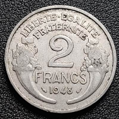 泉币菌-第95场-散币乐园场（满包邮条件，下周一发货） - 法国1948年2法郎铝币 27mm 法国女神