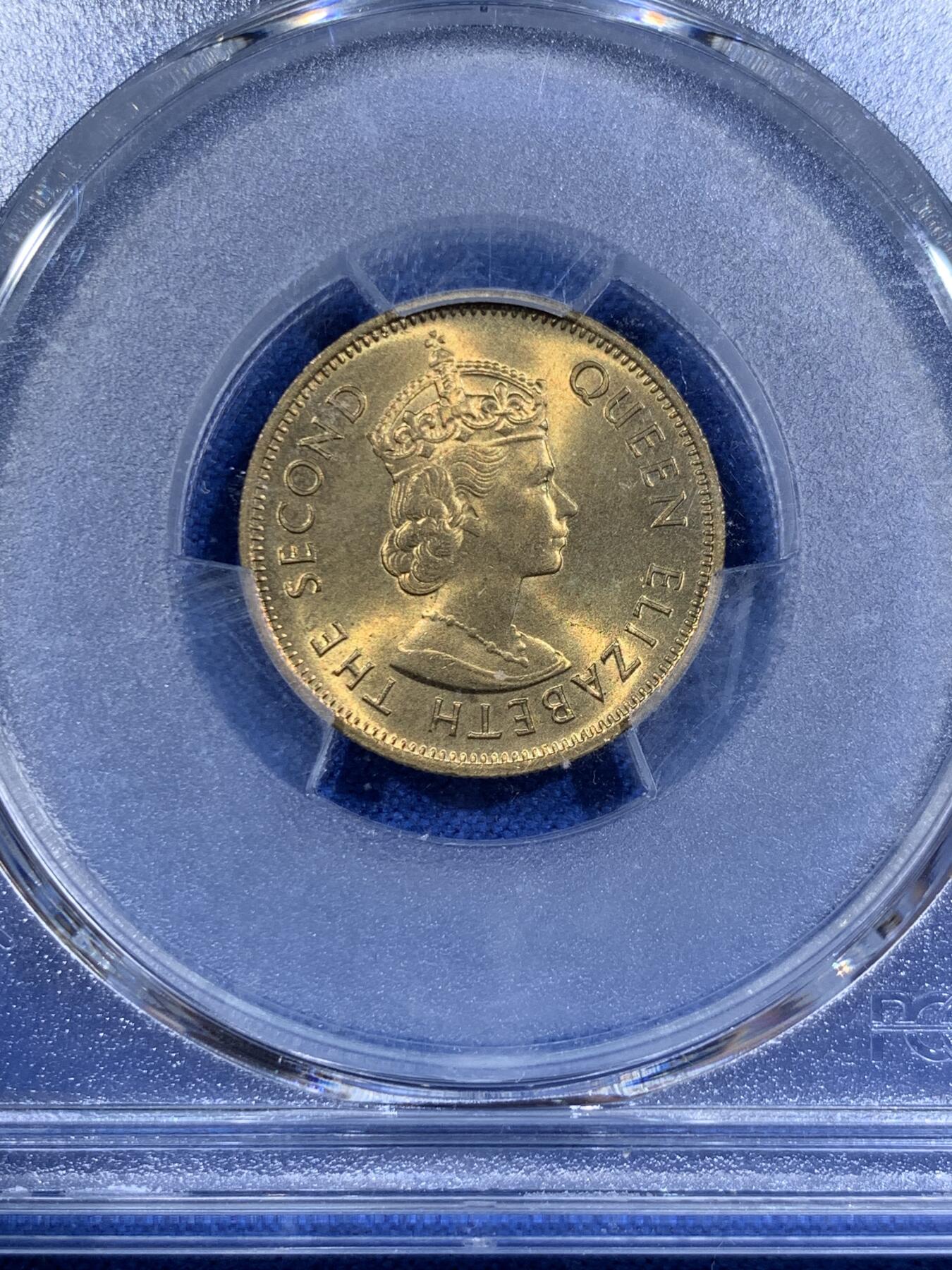 《竞宝斋》第411场 周日，周一，周二，3场连拍 （全场包邮） PCGS MS66 香港1980年一毫 特年 币面干净 无胶水痕迹 更高分仅3枚 适合自藏