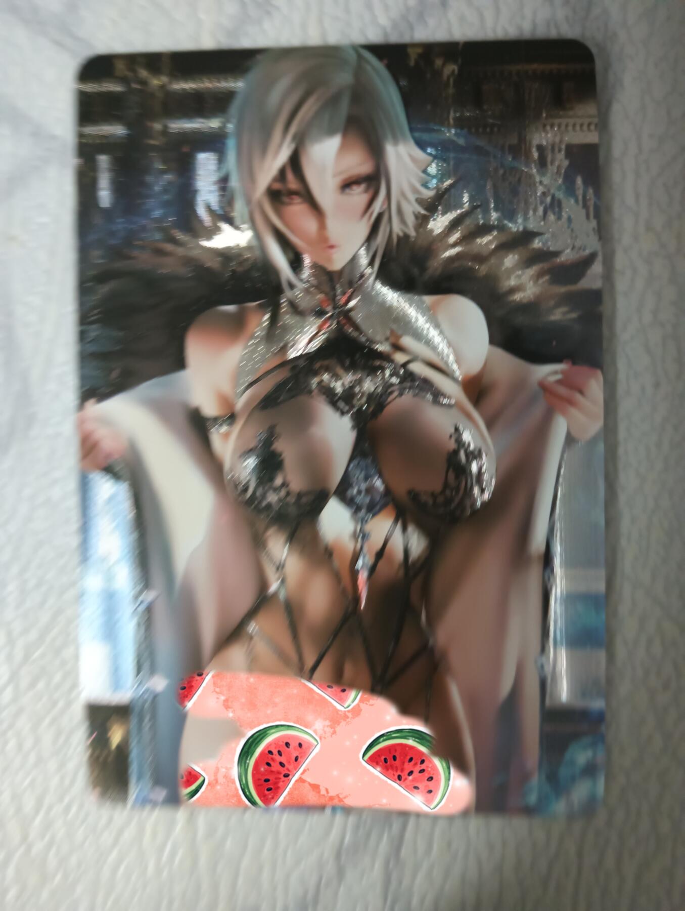 花开卡拍第35期（8月24号周日截拍，品控勿拍!!!拍品不寄存，运费5元，自制卡难免瑕疵，可能存在轻微撞角爆边等出厂瑕疵，品控介意勿拍！） 五月 原神 阿蕾奇诺 粗闪单卡