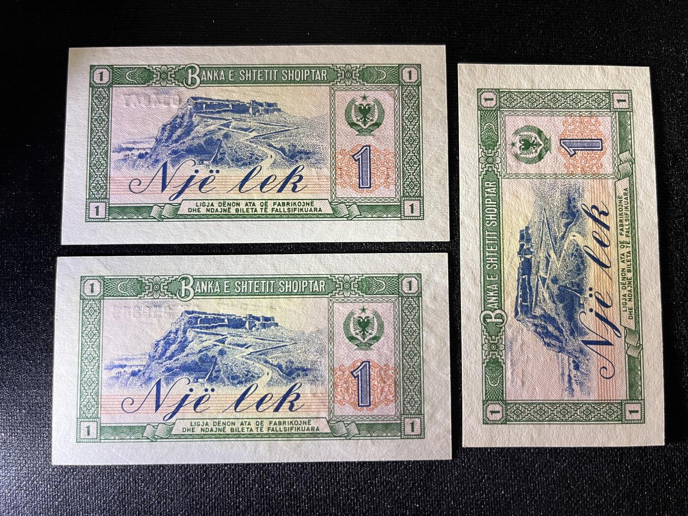 咖啡豆•收藏 2025年Aug_29th世界各国纸币拍卖 3枚 阿尔巴尼亚 1976年 1列克 全新UNC 外国纸币