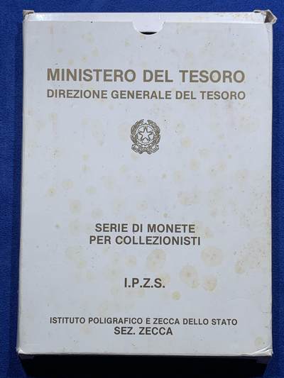 《竞宝斋》第412场 周日，周一，周二，3场连拍 （全场包邮） 意大利1989年里拉精制套币 含2枚银币
