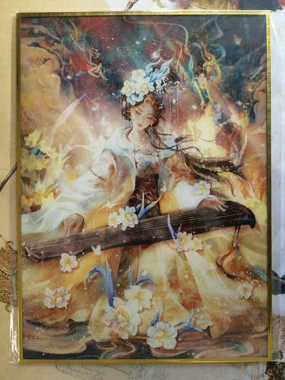 奇趣收藏卡牌拍卖第21场 【亲签卡】山河潮玩 雪舟 绘 敦煌十二花神 十二月水仙  背面亲签  A4色纸大卡 厚约1.5mm