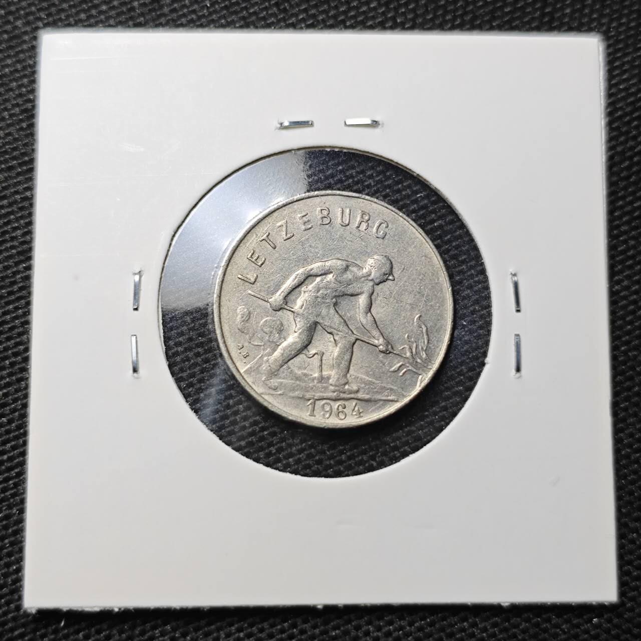 KK钱币收藏小铺 第329期 2月预留时间 周末发货  1964卢森堡1法郎