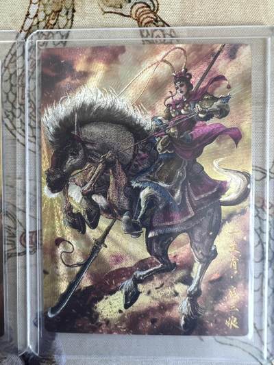 奇趣收藏卡牌拍卖第21场 卡德曼 杆子 巾帼录 扈三娘  一套三色粗闪卡3张，金编098/300  160/300  164/300，全新覆膜卡夹卡膜保护