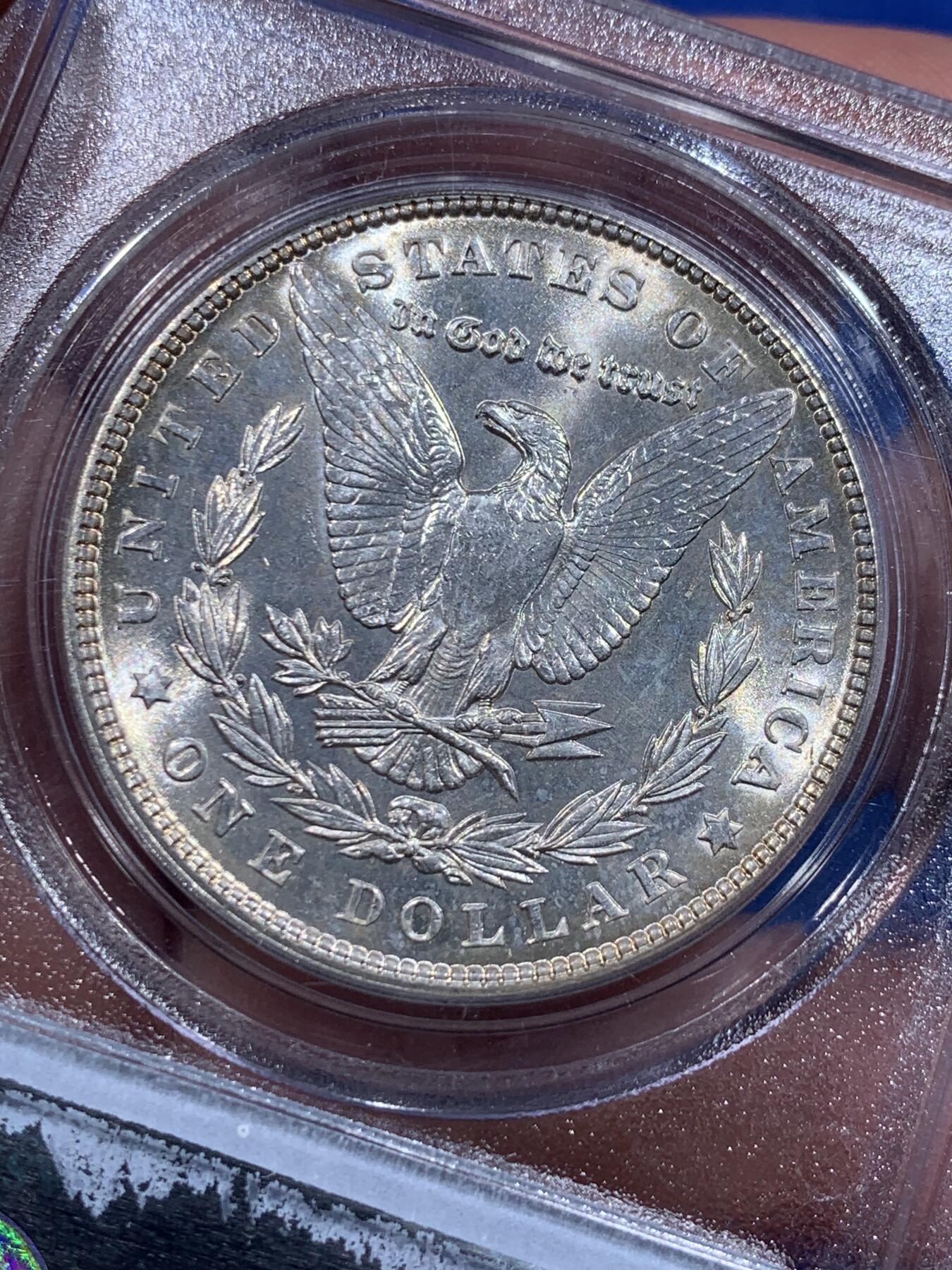 《竞宝斋》第412场 周日，周一，周二，3场连拍 （全场包邮） PCGS MS64 美国 1903年 1美元 摩根银币 后期少年 经典老白盒 状态属于同分中的好品