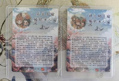 奇趣收藏卡牌拍卖第21场 山河潮玩   天空、锌之助 绘 缘起女儿国 粗闪 2张 全新覆膜卡夹卡膜保护