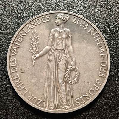 【德藏】世界币章拍卖第143期（拍品征集中~欢迎藏友联系） - 1936年 德国第三帝国柏林奥运会纪念银章 淡老包浆 直径约：36.8mm；重约：21.8g（原图请联系客服）