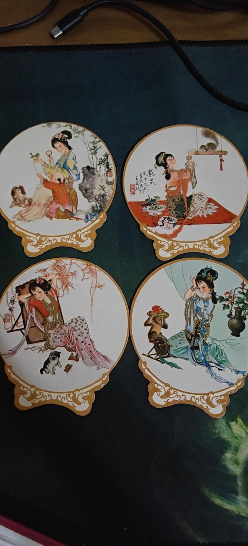 1981年年历卡，王锡麟绘仕女（四张套出）