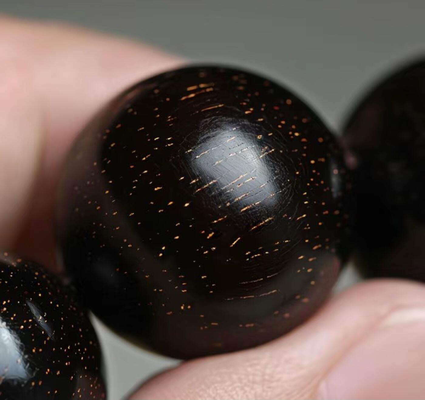 印度小叶紫檀手串1.8cm*13文玩满金星