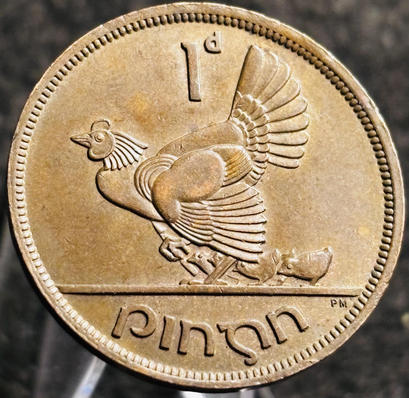 文馨钱币收藏第 268 场，长期接收代拍品 少见极美品 1942 年英属爱尔兰乔治六世时期 1 便士大铜币