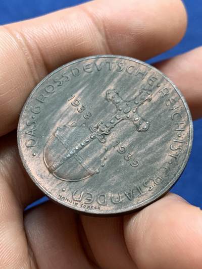 《竞宝斋》第412场 周日，周一，周二，3场连拍 （全场包邮） 帝国入侵奥地利纪念铜章。小胡子系列名誉品，带德国拍卖会纸袋