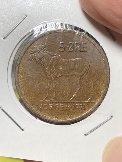 2025年第八十二场(总第一百零八场）外国好品散币(免佣金) - 挪威🇳🇴1971年5欧尔(奥拉夫五世时期，第一套)