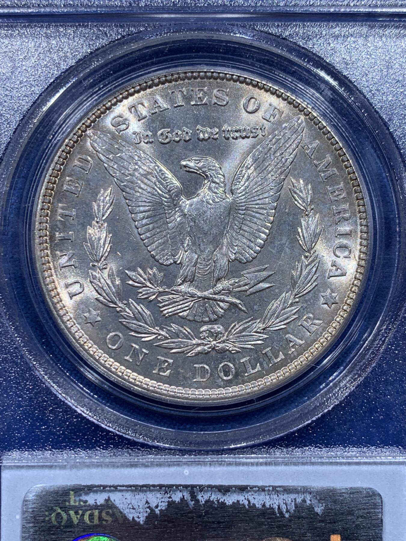 《竞宝斋》第412场 周日，周一，周二，3场连拍 （全场包邮） PCGS MS64 美国 1903年 1美元 摩根银币 后期少年 经典老白盒 状态属于同分中的好品