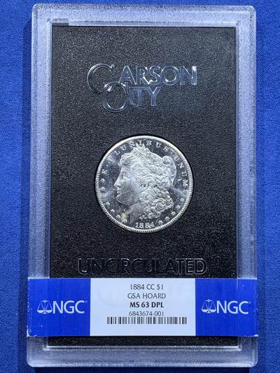 《竞宝斋》第412场 周日，周一，周二，3场连拍 （全场包邮） - NGC MS63DPL 美国 摩根 1884-cc GSA 麦稀奇首见深度类镜面的绝版大封装 无论是品种、品相还是封装都无懈可击 不可多得的藏品