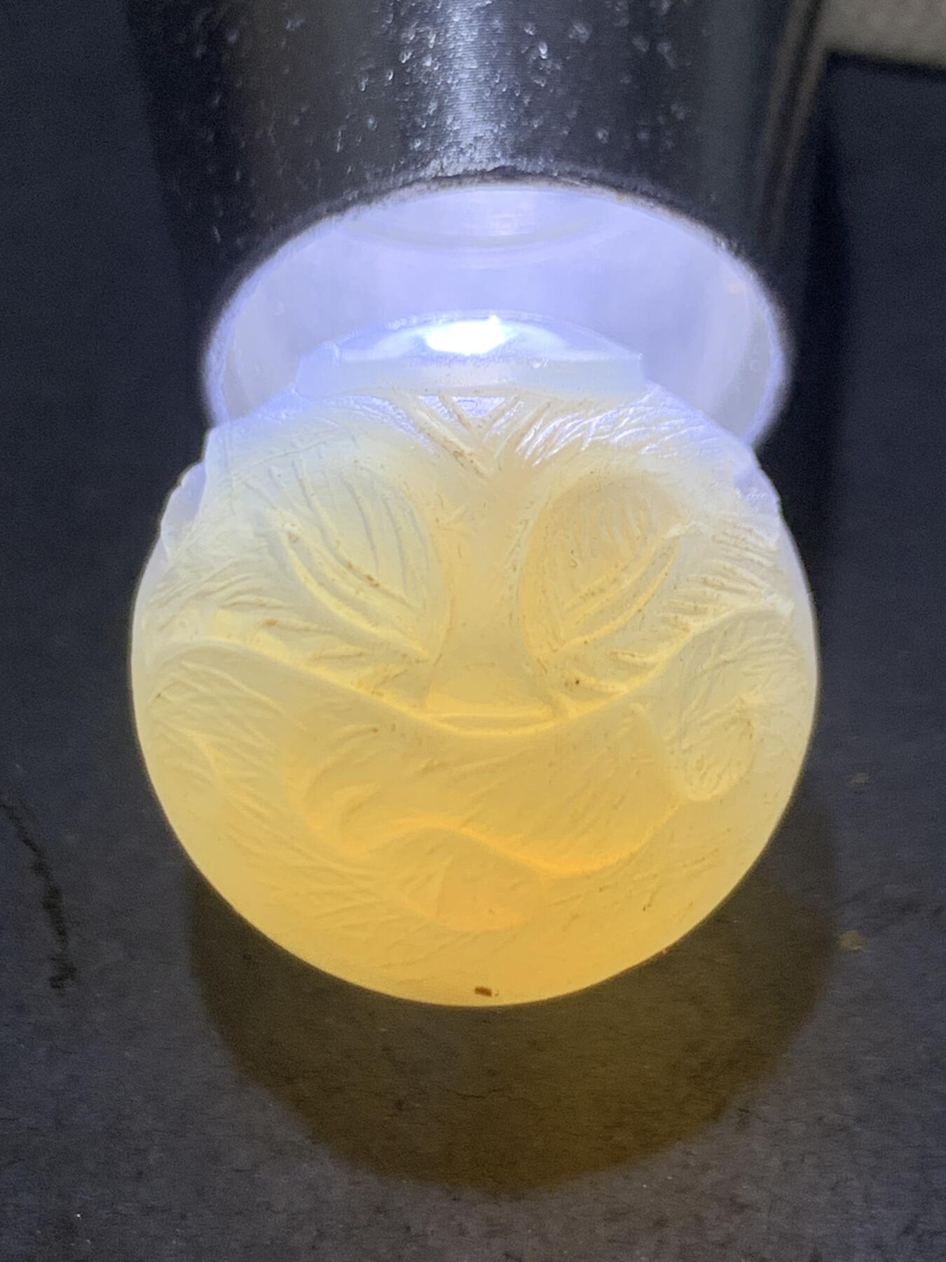 高玉化亚光海洋玉髓手工俏色巧雕灵狐2.0随形圆珠一个