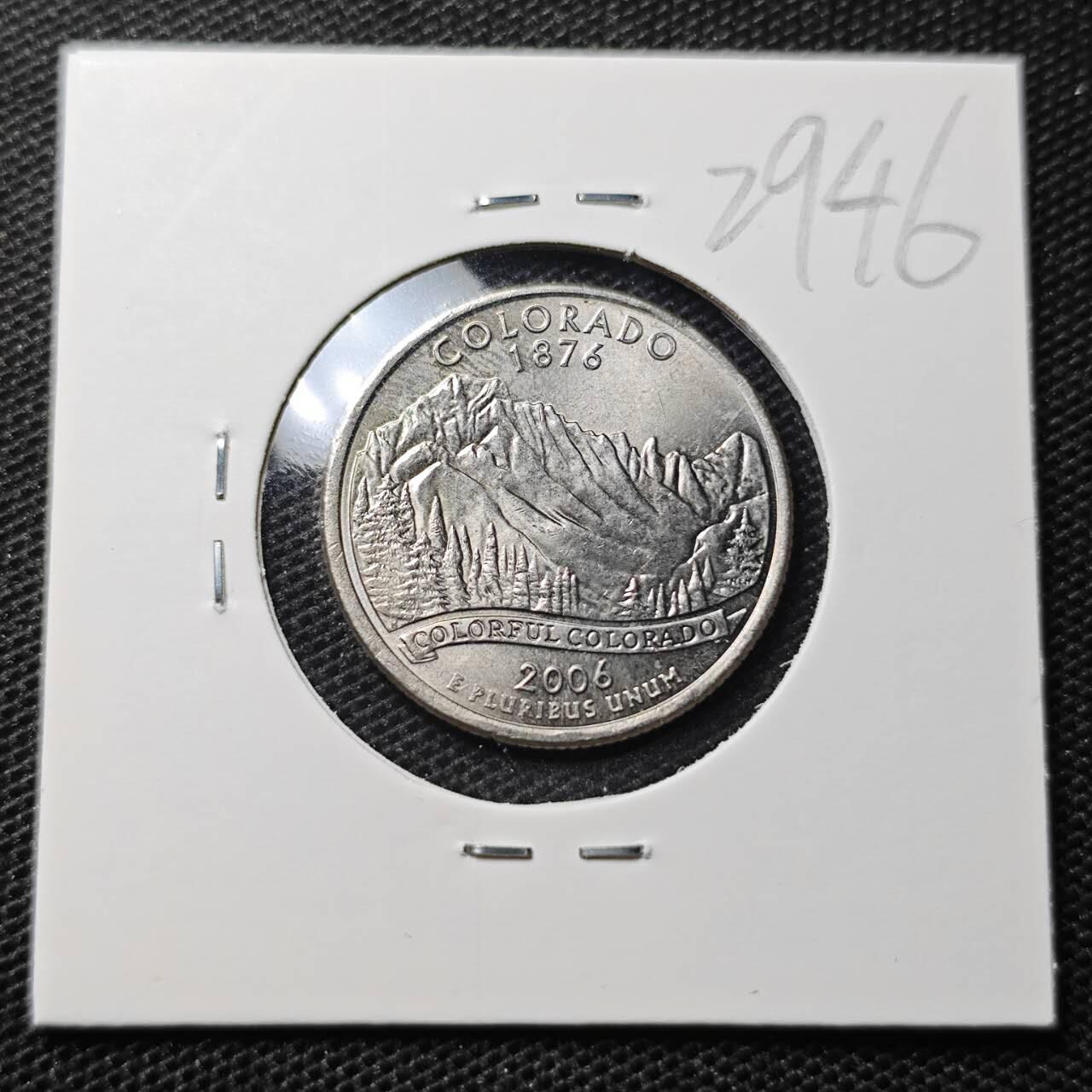 KK钱币收藏小铺 第329期 2月预留时间 周末发货  2006美国25分纪念币 好品