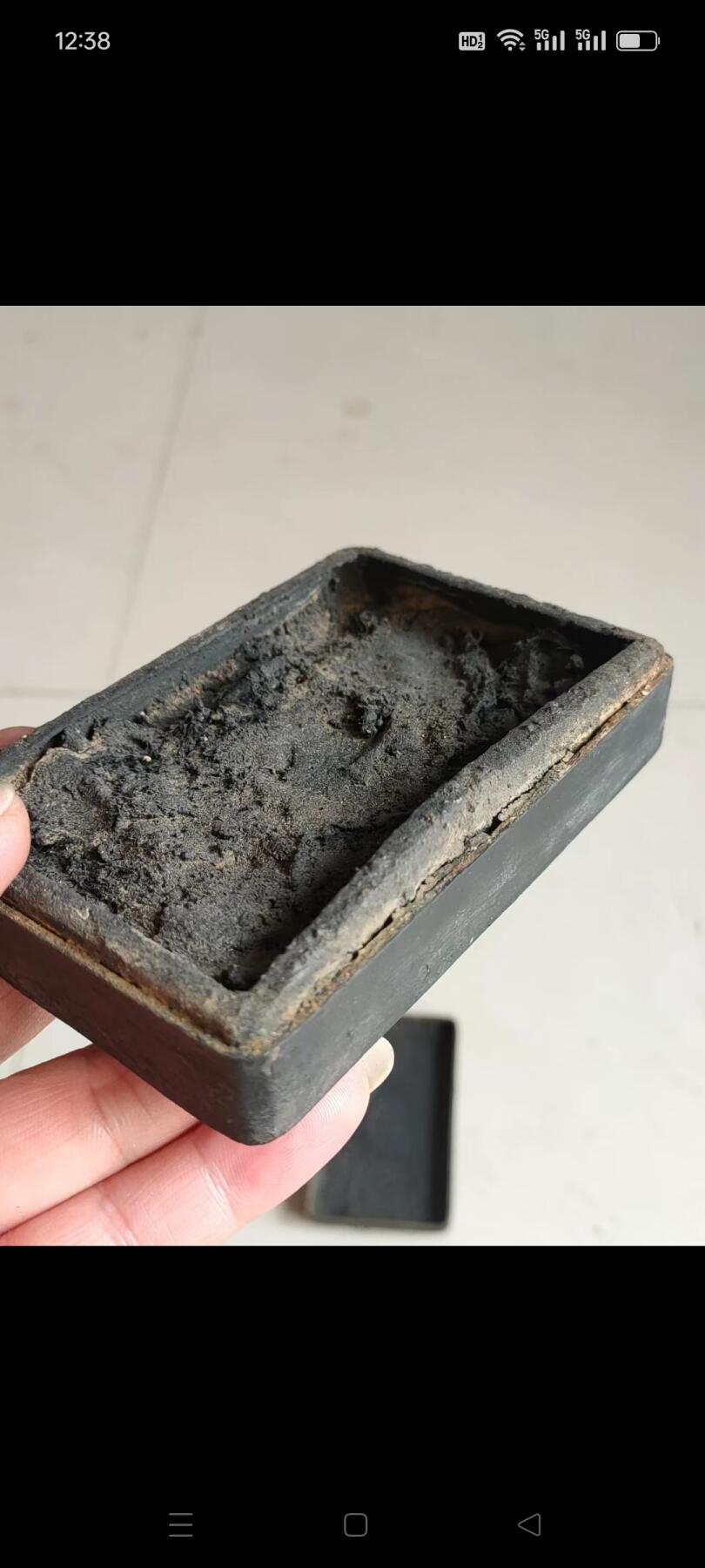 民国时期名人白铜墨盒，錾刻桃花源记，包浆厚重，保存完好，品相如图