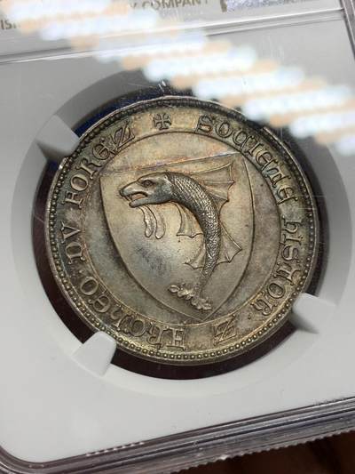 《竞宝斋》第412场 周日，周一，周二，3场连拍 （全场包邮） NGC MS64 法国弗雷兹考古协会 银代币