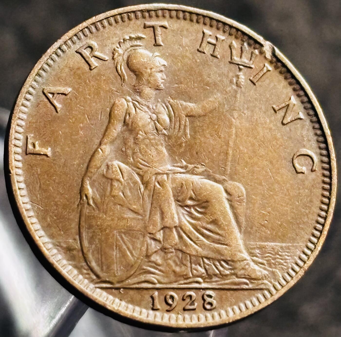 文馨钱币收藏第 268 场，长期接收代拍品 极美品 1928 年英国乔治五世法新铜币