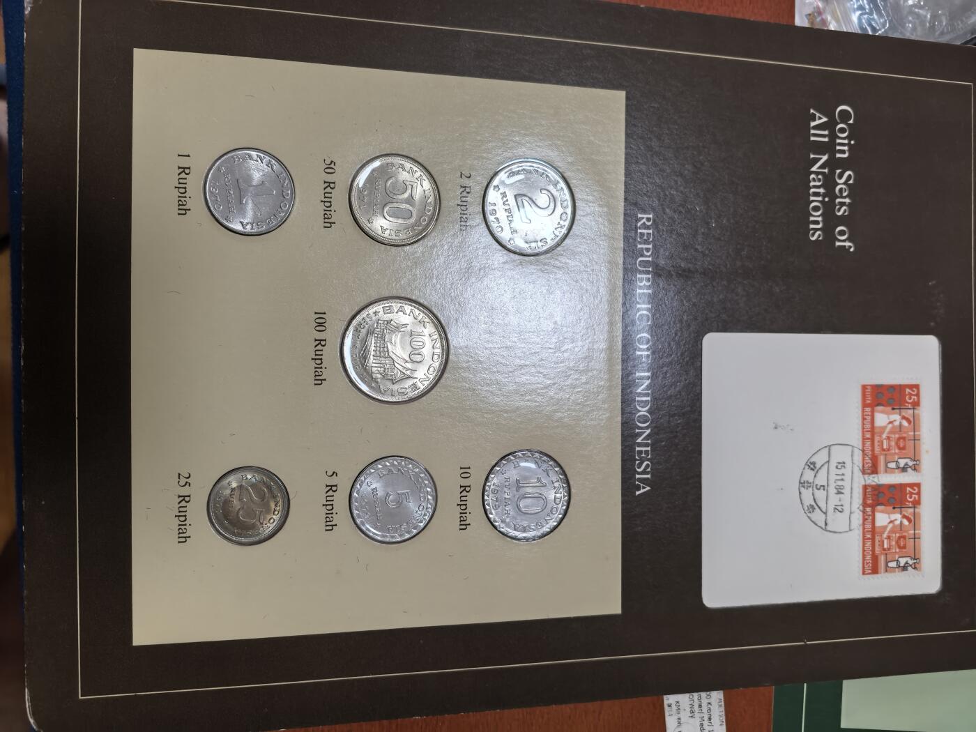 长老汇蛇年精选第四十场拍卖 美国富兰克林造币厂包装印度尼西亚7枚币邮币卡