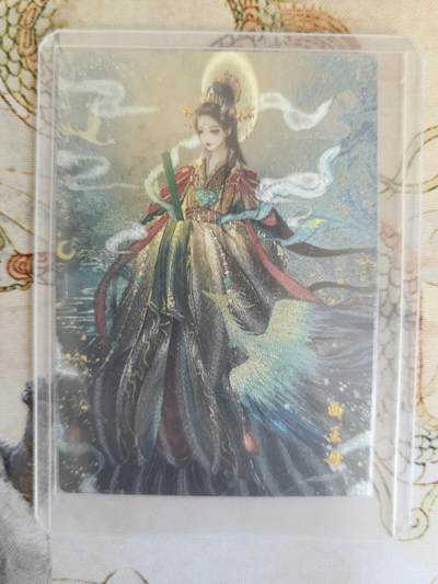 奇趣收藏卡牌拍卖第21场 山河潮玩  敦煌十二花神 特卡 西王母 粗闪   全新覆膜卡夹卡膜保护