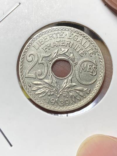 2025年第八十二场(总第一百零八场）外国好品散币(免佣金) - 原光好品–法国🇫🇷1939年25生丁(年份带两点版，Thin flan 薄版)