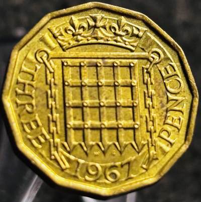 文馨钱币收藏第 268 场，长期接收代拍品 - 好品 1967 年英国女王 3 便士铜币