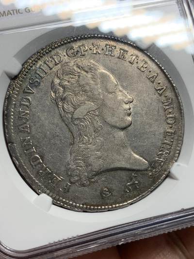 《竞宝斋》第412场 周日，周一，周二，3场连拍 （全场包邮） NGC AU53 意大利 1798/7 托斯卡纳大公国 10PAO 少见品种，更高分只有三枚