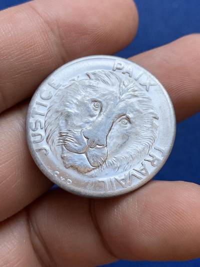 《竞宝斋》第412场 周日，周一，周二，3场连拍 （全场包邮） 刚果1965年10法郎狮子头 好品未使用