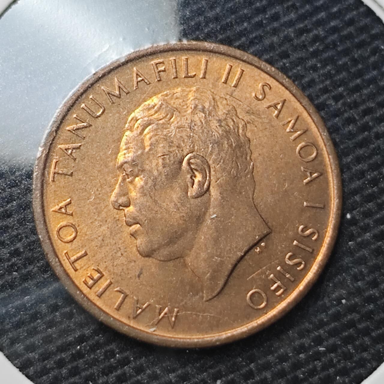 KK钱币收藏小铺 第329期 2月预留时间 周末发货 1967萨摩亚1分铜币 好品 