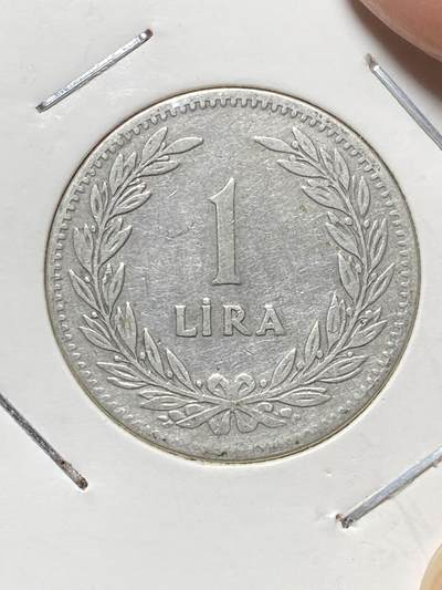 2025年第八十二场(总第一百零八场）外国好品散币(免佣金) - 少见好品–土耳其🇹🇷1947年1里拉银币(建国后第四套最大面值，首发年仅发行2年，600银)