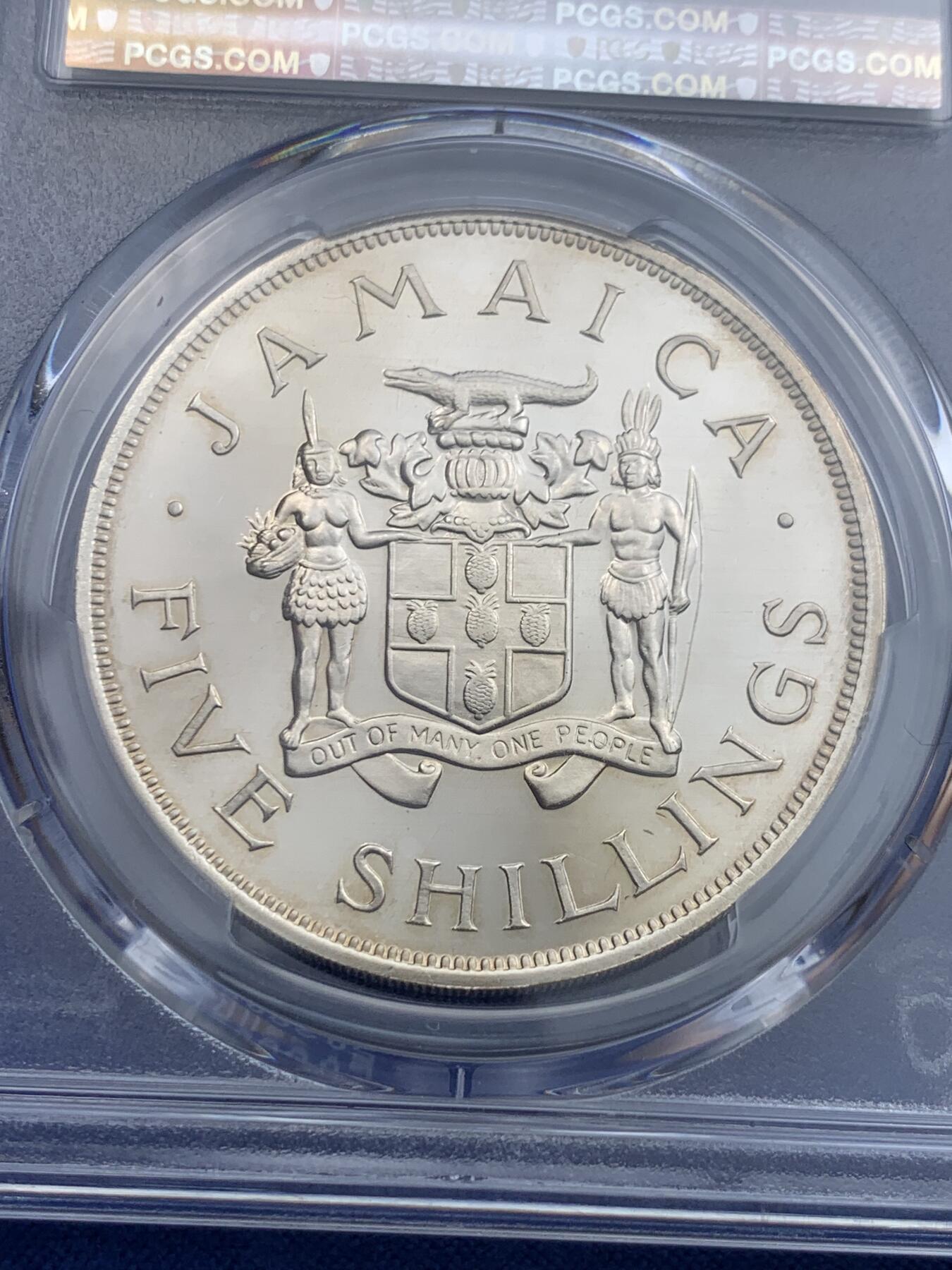 《竞宝斋》第412场 周日，周一，周二，3场连拍 （全场包邮） PCGS PR67CAM 牙买加1966年英联邦运动会精制纪念币