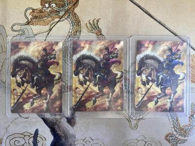 奇趣收藏卡牌拍卖第21场 - 卡德曼 杆子 巾帼录 扈三娘  一套三色粗闪卡3张，金编098/300  160/300  164/300，全新覆膜卡夹卡膜保护