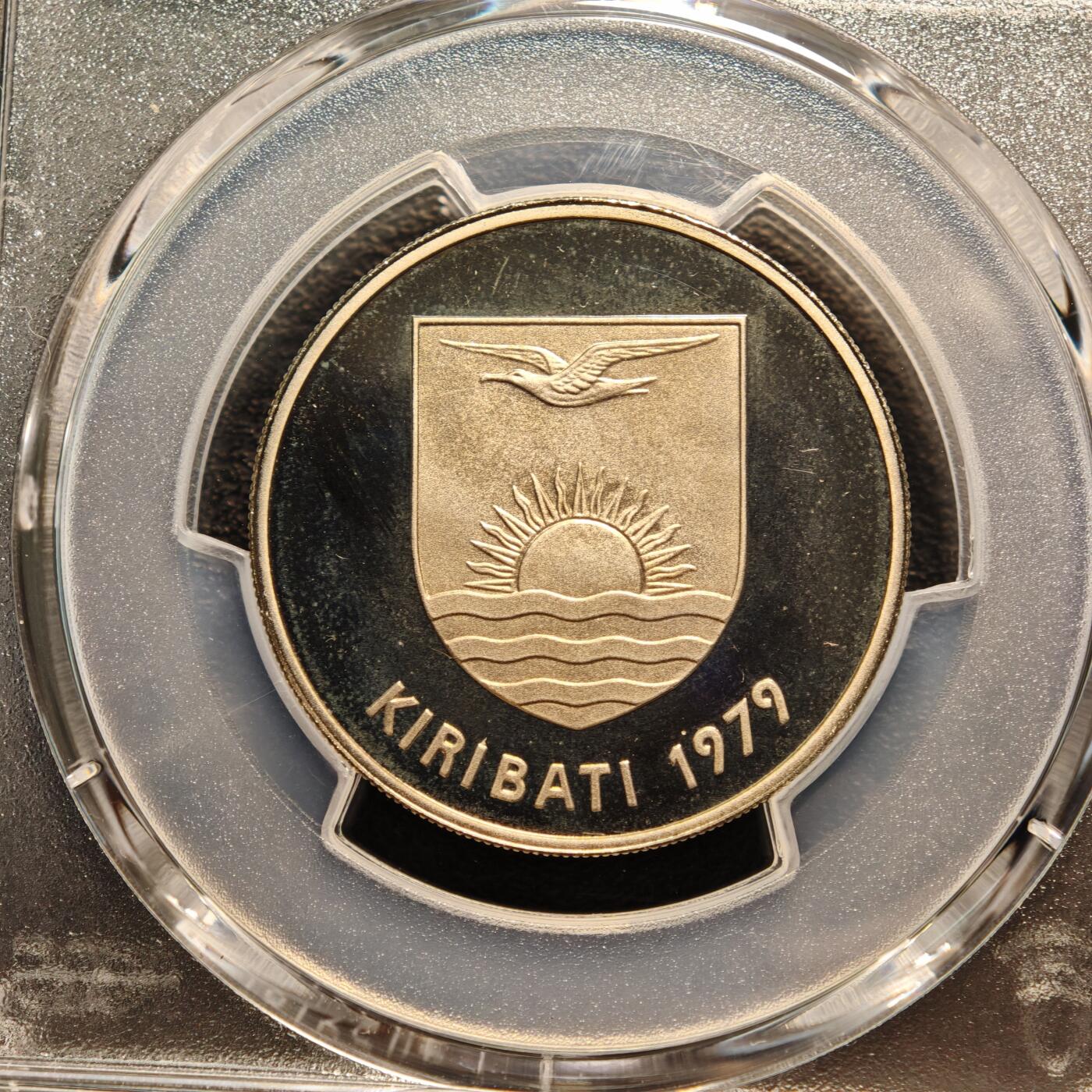 【德藏】世界币章拍卖第143期（拍品征集中~欢迎藏友联系） 1979年 基里巴斯20分精制镍币 PCGS PR68DCAM 镜面感极强