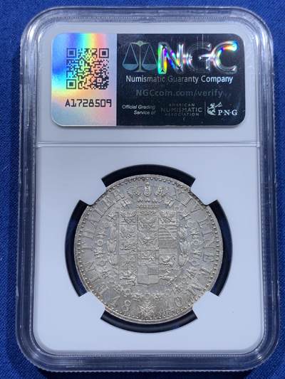 《竞宝斋》第412场 周日，周一，周二，3场连拍 （全场包邮） 唯一冠军分 NGC MS64 德国 1840 普鲁士王国 威廉三世 泰勒银币 非常流通充分的品种 只有3枚MS评级 不可错过