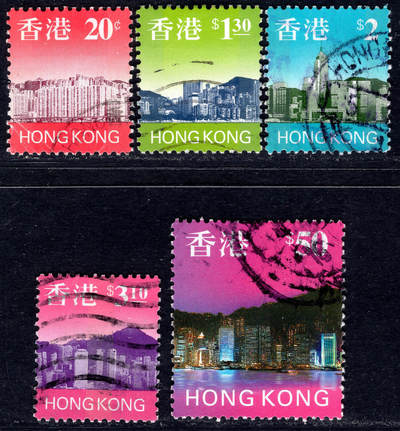 洪涛臻品批发群 精选邮票限时拍卖第1085期  - 香港城市风景 1997关门票 20分到50元最高值 信销无薄好品