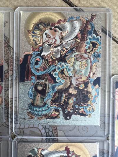 奇趣收藏卡牌拍卖第21场 山河潮玩 心染 四大天王4张+合照1张，共5张，粗闪，全新覆膜卡夹卡膜保护