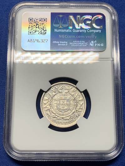 《竞宝斋》第412场 周日，周一，周二，3场连拍 （全场包邮） NGC UNCD 葡萄牙1916年自由女神20分银币 该系列筋币