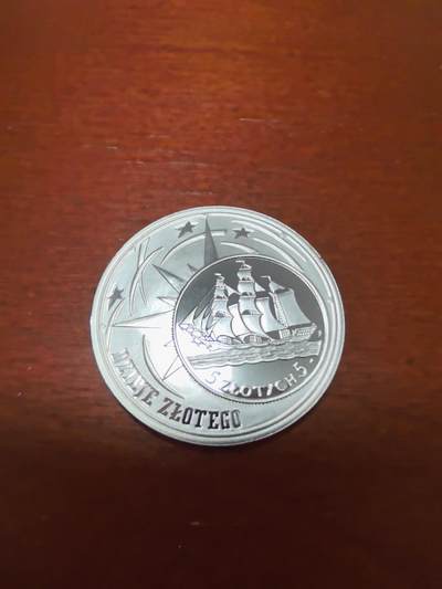 长老汇蛇年精选第四十场拍卖 - 2005波兰帆船10兹罗提精制银币，币中币，14.14克925银
