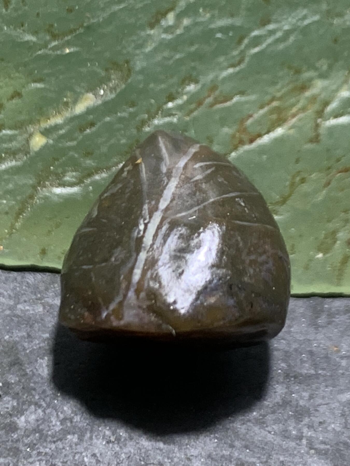 放福利！精美天然阿拉善筋脉石原石戒面一颗，