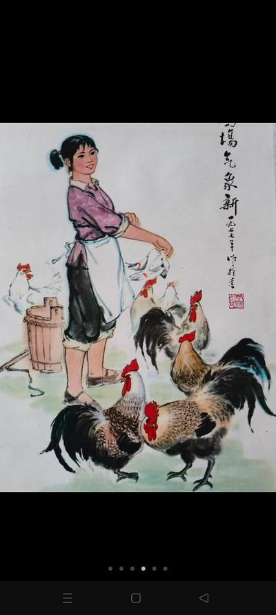 七十年代文革题材人物年画，品相一流，保老保真。 七十年代文革题材人物年画，品相一流，保老保真。