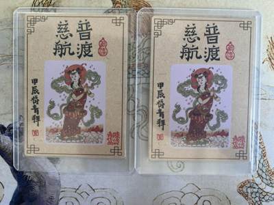 奇趣收藏卡牌拍卖第21场 山河潮玩  陈岱青 观世音菩萨 全粗 半粗各1张 全新覆膜卡夹卡膜保护